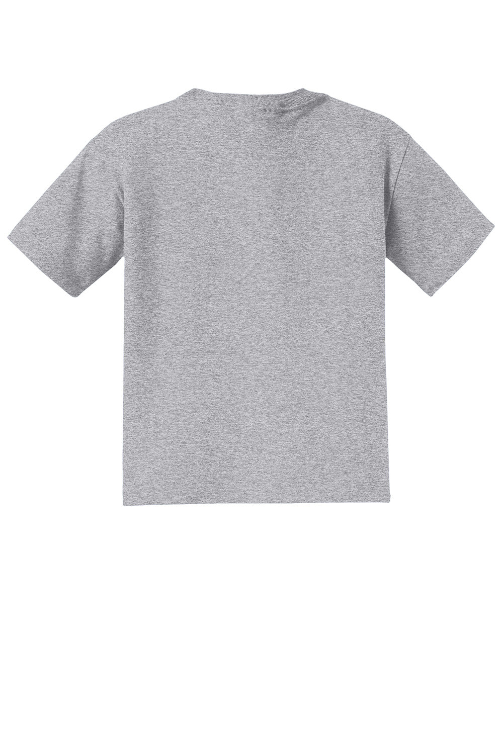 Jerzees 29B/29BR Youth Dri-Power Moisture Wicking Short Sleeve Crewneck T-Shirt Heather Grey Flat Back