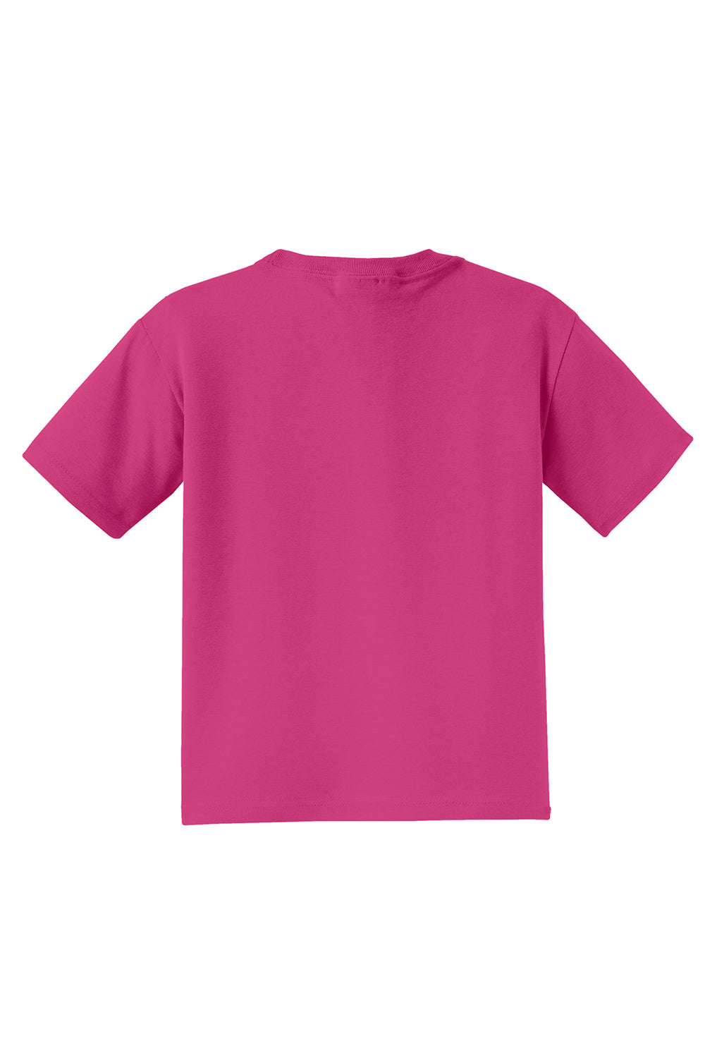 Jerzees 29B/29BR Youth Dri-Power Moisture Wicking Short Sleeve Crewneck T-Shirt Cyber Pink Flat Front
