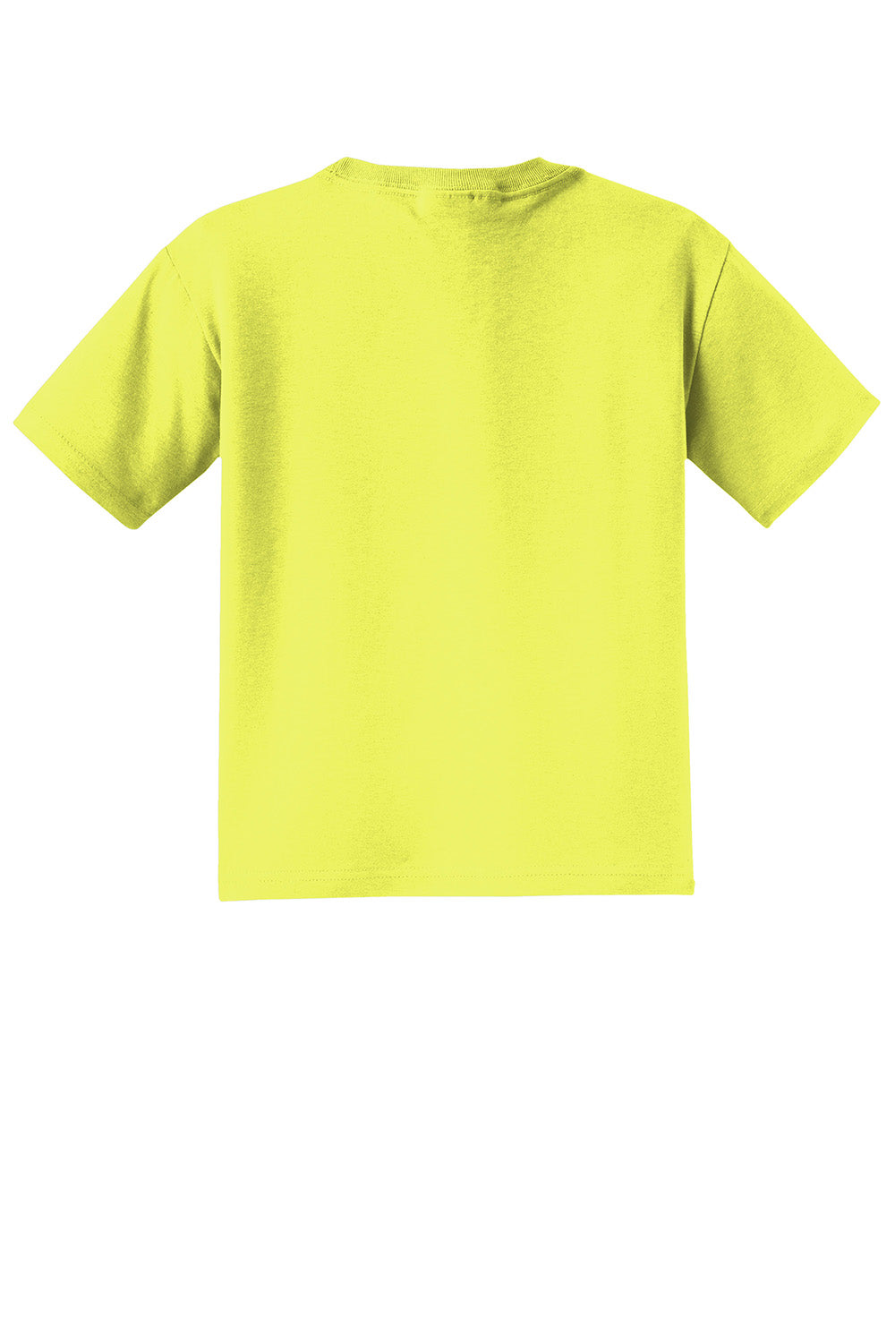 Jerzees 29B/29BR Youth Dri-Power Moisture Wicking Short Sleeve Crewneck T-Shirt Neon Yellow Flat Back