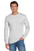 Jerzees 29LS/29LSR Mens Dri-Power Moisture Wicking Long Sleeve Crewneck T-Shirt Ash Grey Model Front