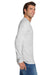 Jerzees 29LS/29LSR Mens Dri-Power Moisture Wicking Long Sleeve Crewneck T-Shirt Ash Grey Model Side
