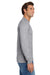 Jerzees 29LS/29LSR Mens Dri-Power Moisture Wicking Long Sleeve Crewneck T-Shirt Heather Grey Model Side