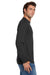 Jerzees 29LS/29LSR Mens Dri-Power Moisture Wicking Long Sleeve Crewneck T-Shirt Black Model Side