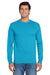 Jerzees 29LS/29LSR Mens Dri-Power Moisture Wicking Long Sleeve Crewneck T-Shirt California Blue Model Front