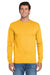 Jerzees 29LS/29LSR Mens Dri-Power Moisture Wicking Long Sleeve Crewneck T-Shirt Gold Model Front