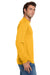 Jerzees 29LS/29LSR Mens Dri-Power Moisture Wicking Long Sleeve Crewneck T-Shirt Gold Model Side