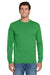Jerzees 29LS/29LSR Mens Dri-Power Moisture Wicking Long Sleeve Crewneck T-Shirt Kelly Green Model Front