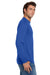 Jerzees 29LS/29LSR Mens Dri-Power Moisture Wicking Long Sleeve Crewneck T-Shirt Royal Blue Model Side