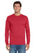 Jerzees 29LS/29LSR Mens Dri-Power Moisture Wicking Long Sleeve Crewneck T-Shirt True Red Model Front