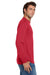 Jerzees 29LS/29LSR Mens Dri-Power Moisture Wicking Long Sleeve Crewneck T-Shirt True Red Model Side