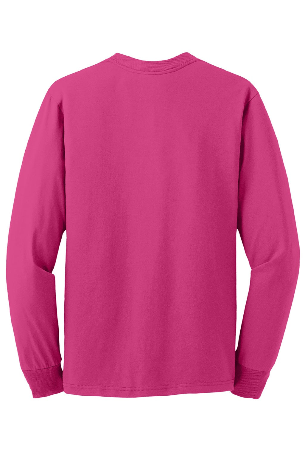 Jerzees 29LS/29LSR Mens Dri-Power Moisture Wicking Long Sleeve Crewneck T-Shirt Cyber Pink Flat Back