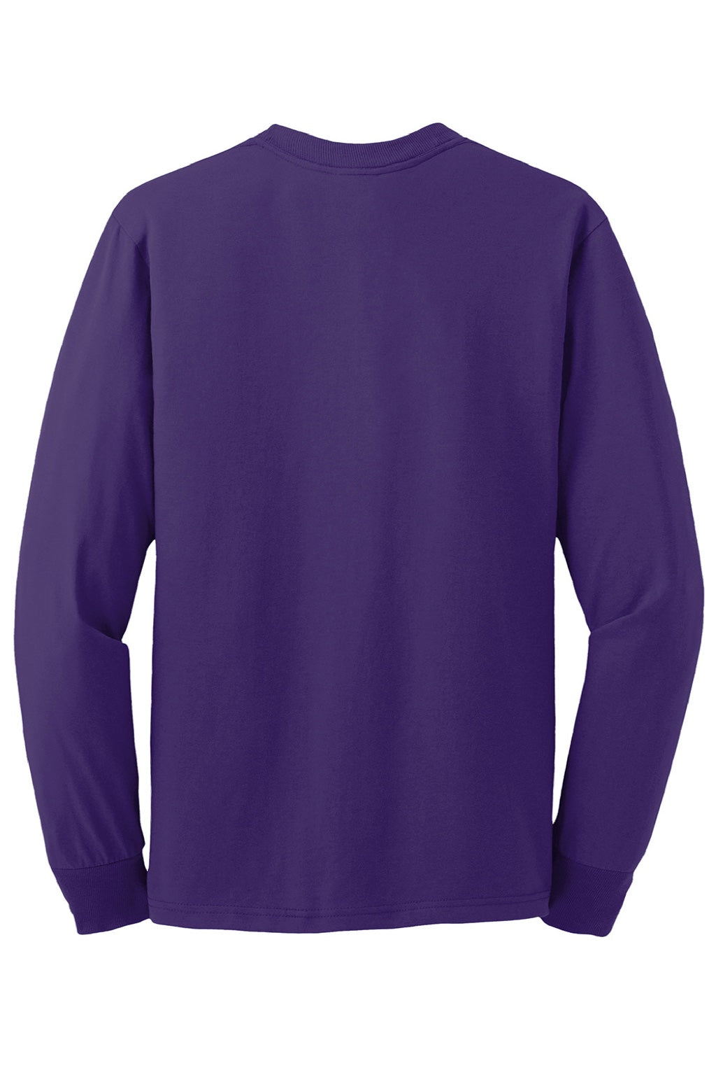 Jerzees 29LS/29LSR Mens Dri-Power Moisture Wicking Long Sleeve Crewneck T-Shirt Deep Purple Flat Back