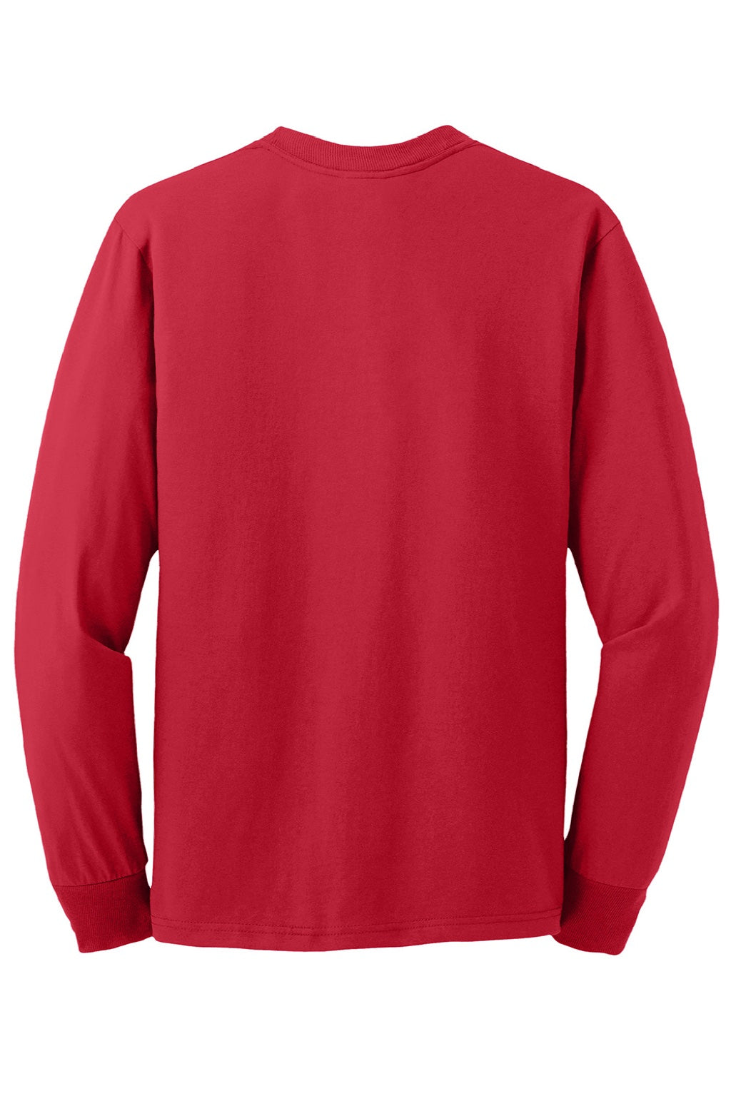 Jerzees 29LS/29LSR Mens Dri-Power Moisture Wicking Long Sleeve Crewneck T-Shirt True Red Flat Back