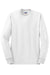 Jerzees 29LS/29LSR Mens Dri-Power Moisture Wicking Long Sleeve Crewneck T-Shirt White Flat Front