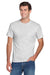 Jerzees 29MP/29MPR Mens Dri-Power Moisture Wicking Short Sleeve Crewneck T-Shirt w/ Pocket Ash Grey Model Front