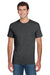 Jerzees 29MP/29MPR Mens Dri-Power Moisture Wicking Short Sleeve Crewneck T-Shirt w/ Pocket Heather Black Model Front