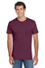 Jerzees 29MP/29MPR Mens Dri-Power Moisture Wicking Short Sleeve Crewneck T-Shirt w/ Pocket Maroon Model Front