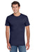 Jerzees 29MP/29MPR Mens Dri-Power Moisture Wicking Short Sleeve Crewneck T-Shirt w/ Pocket Navy Blue Model Front