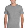 Jerzees Mens Dri-Power Moisture Wicking Short Sleeve Crewneck T-Shirt w/ Pocket - Oxford Grey