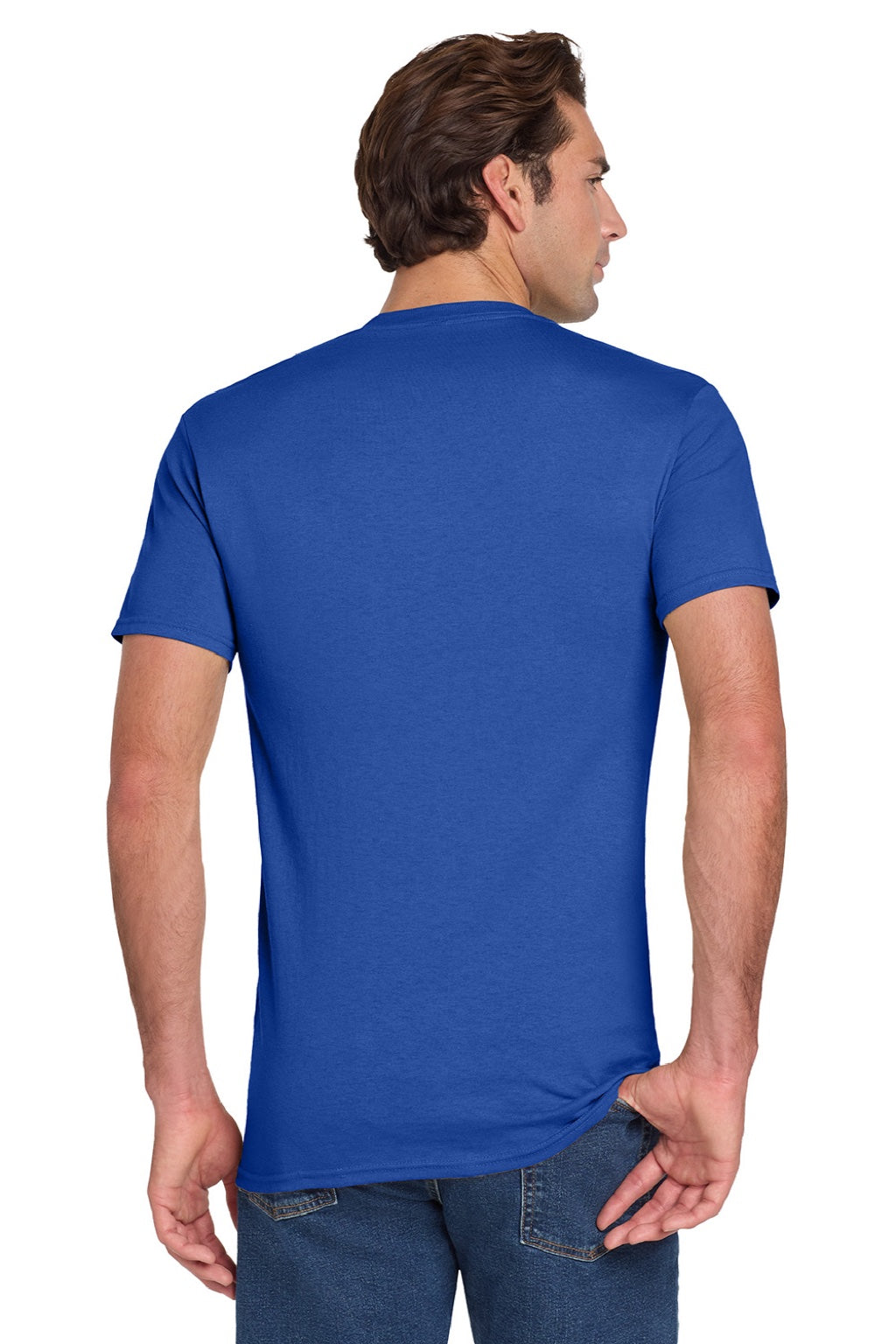 Jerzees 29MP/29MPR Mens Dri-Power Moisture Wicking Short Sleeve Crewneck T-Shirt w/ Pocket Royal Blue Model Back