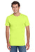Jerzees 29MP/29MPR Mens Dri-Power Moisture Wicking Short Sleeve Crewneck T-Shirt w/ Pocket Safety Green Model Front