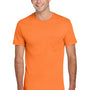Jerzees Mens Dri-Power Moisture Wicking Short Sleeve Crewneck T-Shirt w/ Pocket - Safety Orange