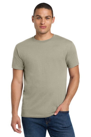 Jerzees 29M/29MR/29MT Mens Dri-Power Moisture Wicking Short Sleeve Crewneck T-Shirt Clay Model Front