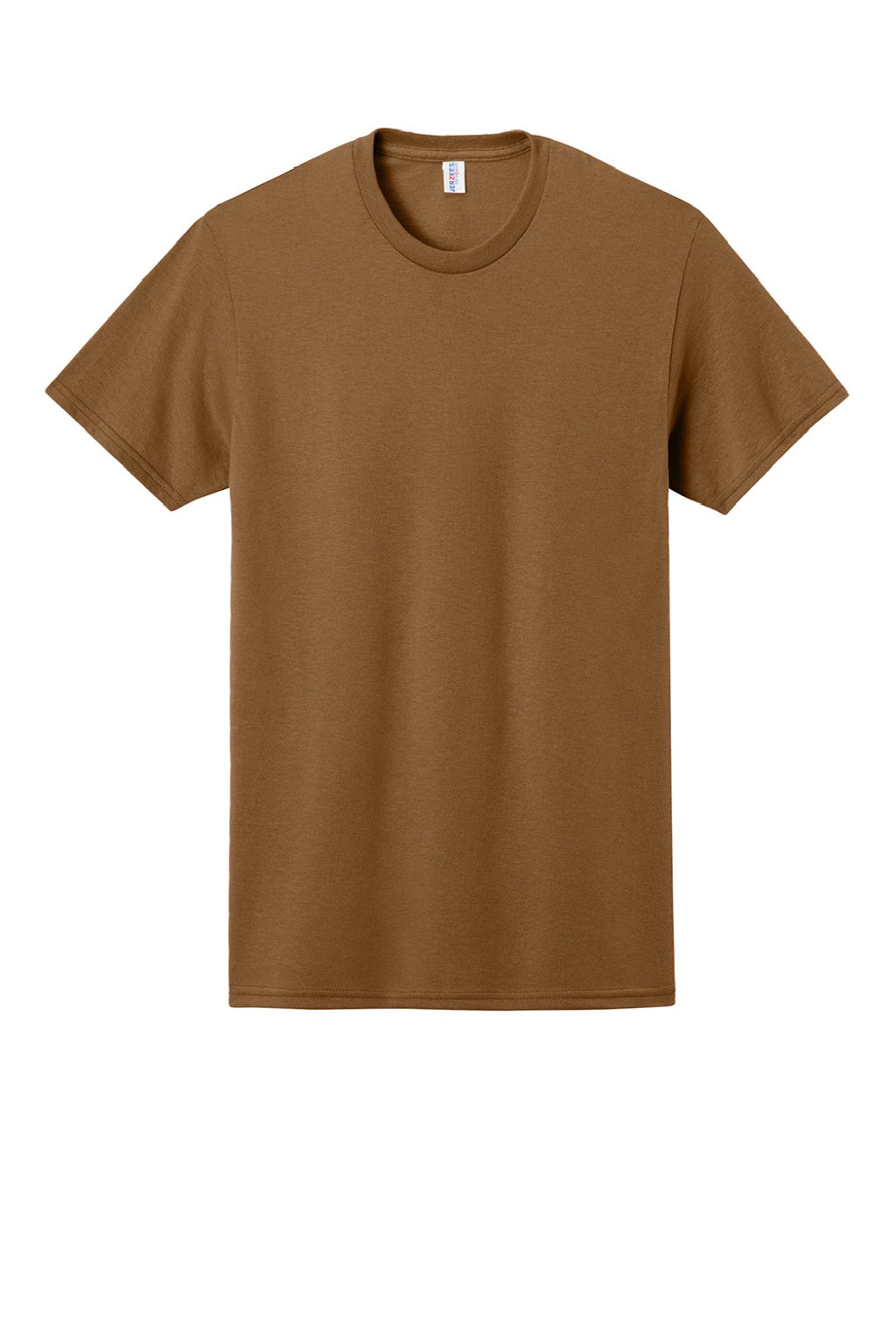 Jerzees 29M/29MR/29MT Mens Dri-Power Moisture Wicking Short Sleeve Crewneck T-Shirt Golden Pecan Brown Flat Front