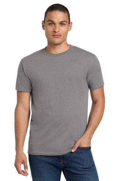 Jerzees 29M/29MR/29MT Mens Dri-Power Moisture Wicking Short Sleeve Crewneck T-Shirt Rock Grey Model Front