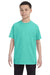 Jerzees 29B/29BR Youth Dri-Power Moisture Wicking Short Sleeve Crewneck T-Shirt Cool Mint Green Model Front