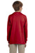 Jerzees 29BL/29BLR Youth Dri-Power Moisture Wicking Long Sleeve Crewneck T-Shirt True Red Model Back