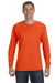 Jerzees 29LS/29LSR Mens Dri-Power Moisture Wicking Long Sleeve Crewneck T-Shirt Burnt Orange Model Front