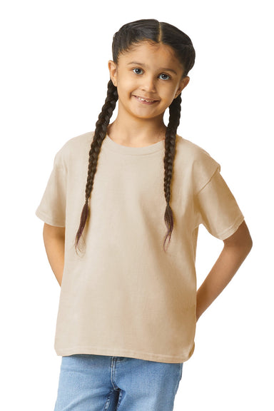 Gildan 3000B Womens Short Sleeve Crewneck T-Shirt Sand Model Front