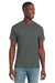 Gildan 3000 Mens Short Sleeve Crewneck T-Shirt Charcoal Grey Model Front