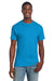 Gildan 3000 Mens Short Sleeve Crewneck T-Shirt Heather Sapphire Blue Model Front