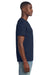 Gildan 3000 Mens Short Sleeve Crewneck T-Shirt Navy Blue Model Side
