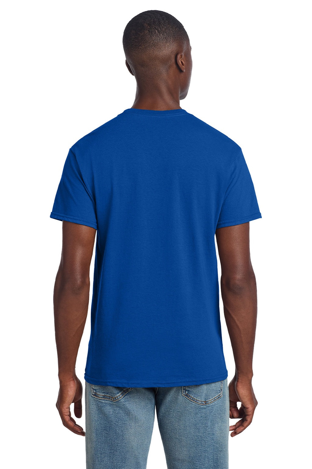 Gildan 3000 Mens Short Sleeve Crewneck T-Shirt Royal Blue Model Back