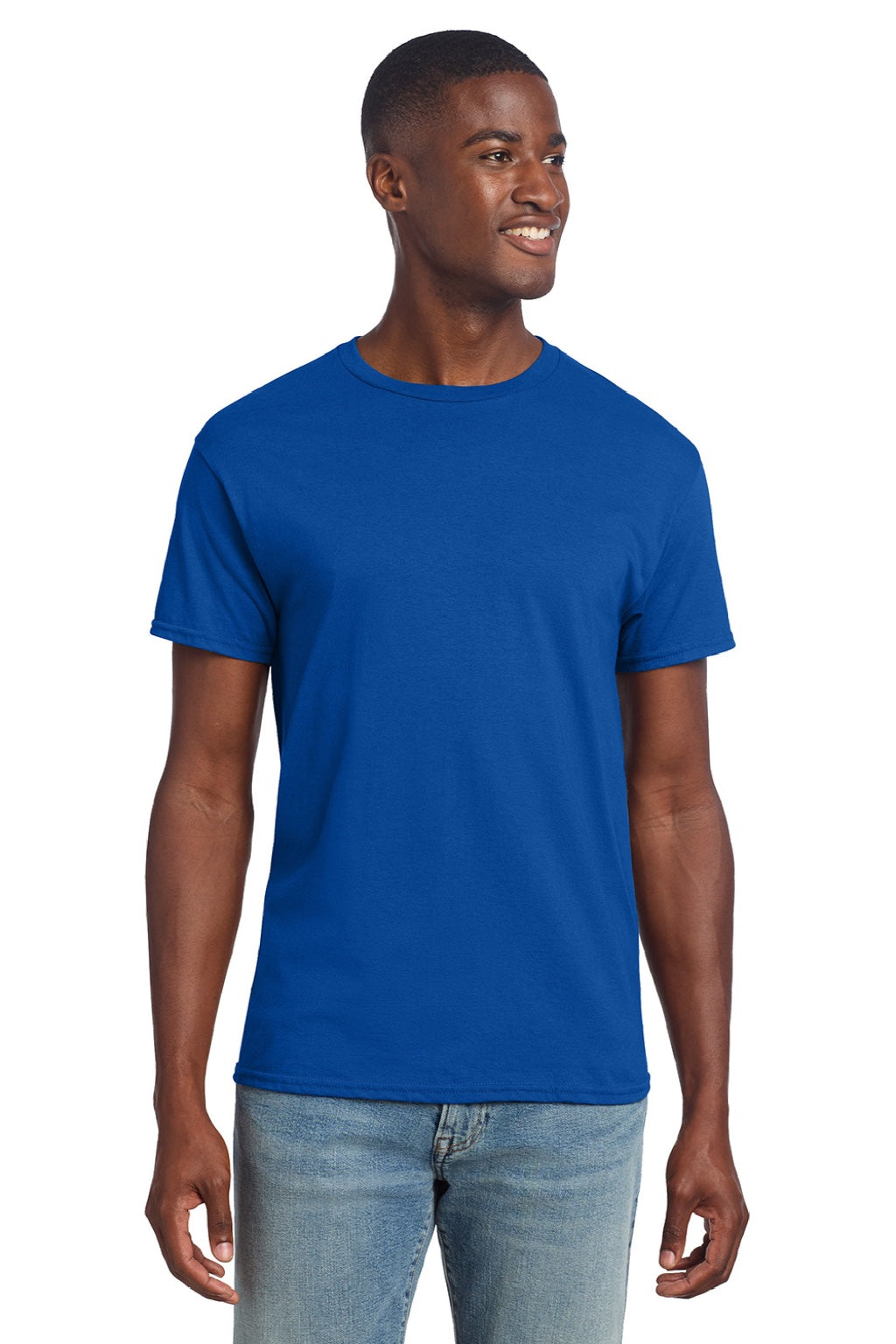Gildan 3000 Mens Short Sleeve Crewneck T-Shirt Royal Blue Model Front