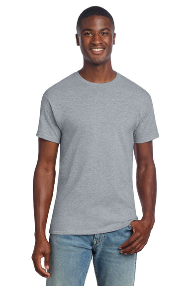 Gildan 3000 Mens Short Sleeve Crewneck T-Shirt Sport Grey Model Front