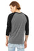 Bella + Canvas 3000C/3000 Mens Jersey Long Sleeve Crewneck T-Shirt Heather Deep Grey/Black Model Back