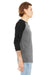 Bella + Canvas 3000C/3000 Mens Jersey Long Sleeve Crewneck T-Shirt Heather Deep Grey/Black Model Side