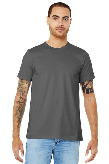 Bella + Canvas BC3001/3001 Mens Jersey Short Sleeve Crewneck T-Shirt Asphalt Grey Model Front
