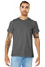 Bella + Canvas BC3001/3001 Mens Jersey Short Sleeve Crewneck T-Shirt Asphalt Grey Model Front