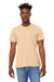 Bella + Canvas BC3001/3001C Mens Jersey Short Sleeve Crewneck T-Shirt Sand Dune Model Front