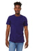 Bella + Canvas BC3001/3001C Mens Jersey Short Sleeve Crewneck T-Shirt Team Navy Blue Model Front