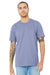 Bella + Canvas BC3001/3001 Mens Jersey Short Sleeve Crewneck T-Shirt Lavender Blue Model Front