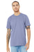 Bella + Canvas BC3001/3001C Mens Jersey Short Sleeve Crewneck T-Shirt Lavender Blue Model Front