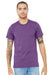 Bella + Canvas BC3001/3001 Mens Jersey Short Sleeve Crewneck T-Shirt Royal Purple Model Front