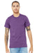 Bella + Canvas BC3001/3001C Mens Jersey Short Sleeve Crewneck T-Shirt Royal Purple Model Front