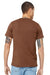 Bella + Canvas BC3001/3001 Mens Jersey Short Sleeve Crewneck T-Shirt Chestnut Brown Model Back
